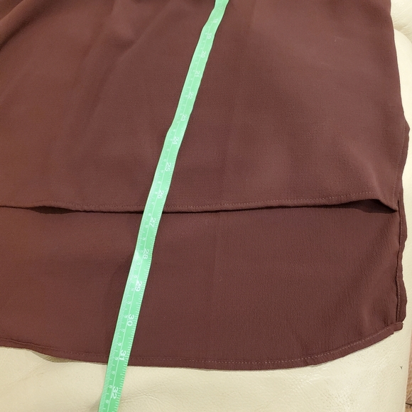Vero moda lg long flowy tunic 3/4 sleeve oversized blouse burgundy - Picture 9 of 15